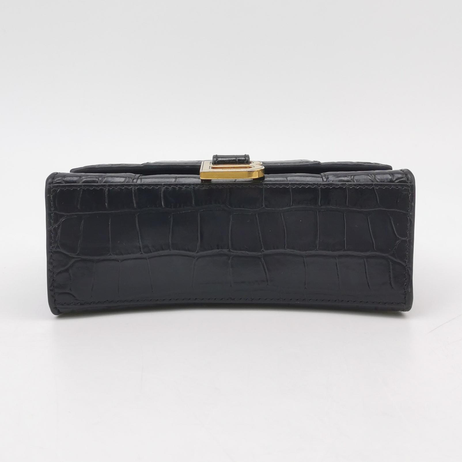 Balenciaga Hourglass Top Handle Bag Crocodile Embossed Leather XS — photo 6 of 15