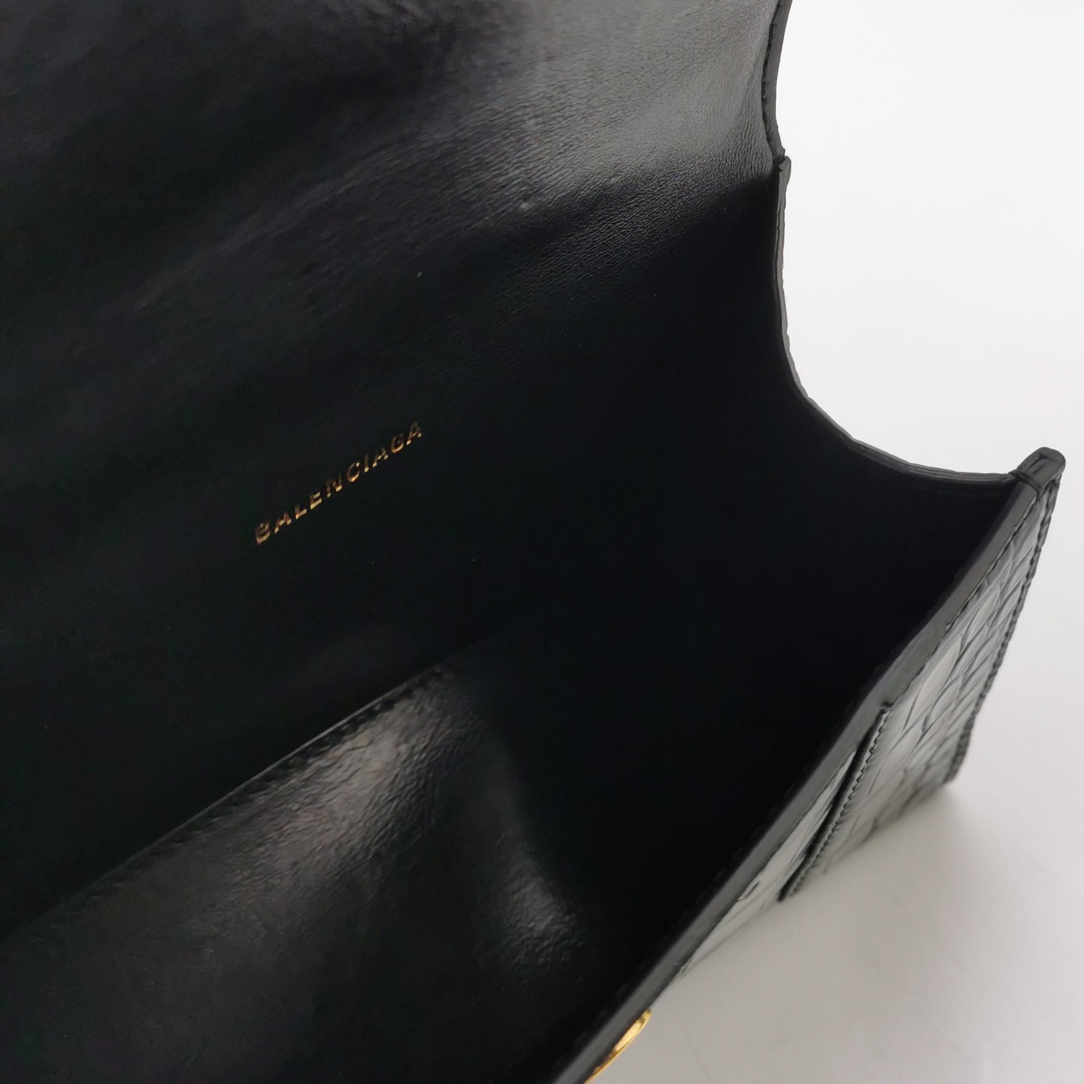 Balenciaga Hourglass Top Handle Bag Crocodile Embossed Leather XS — photo 7 of 15