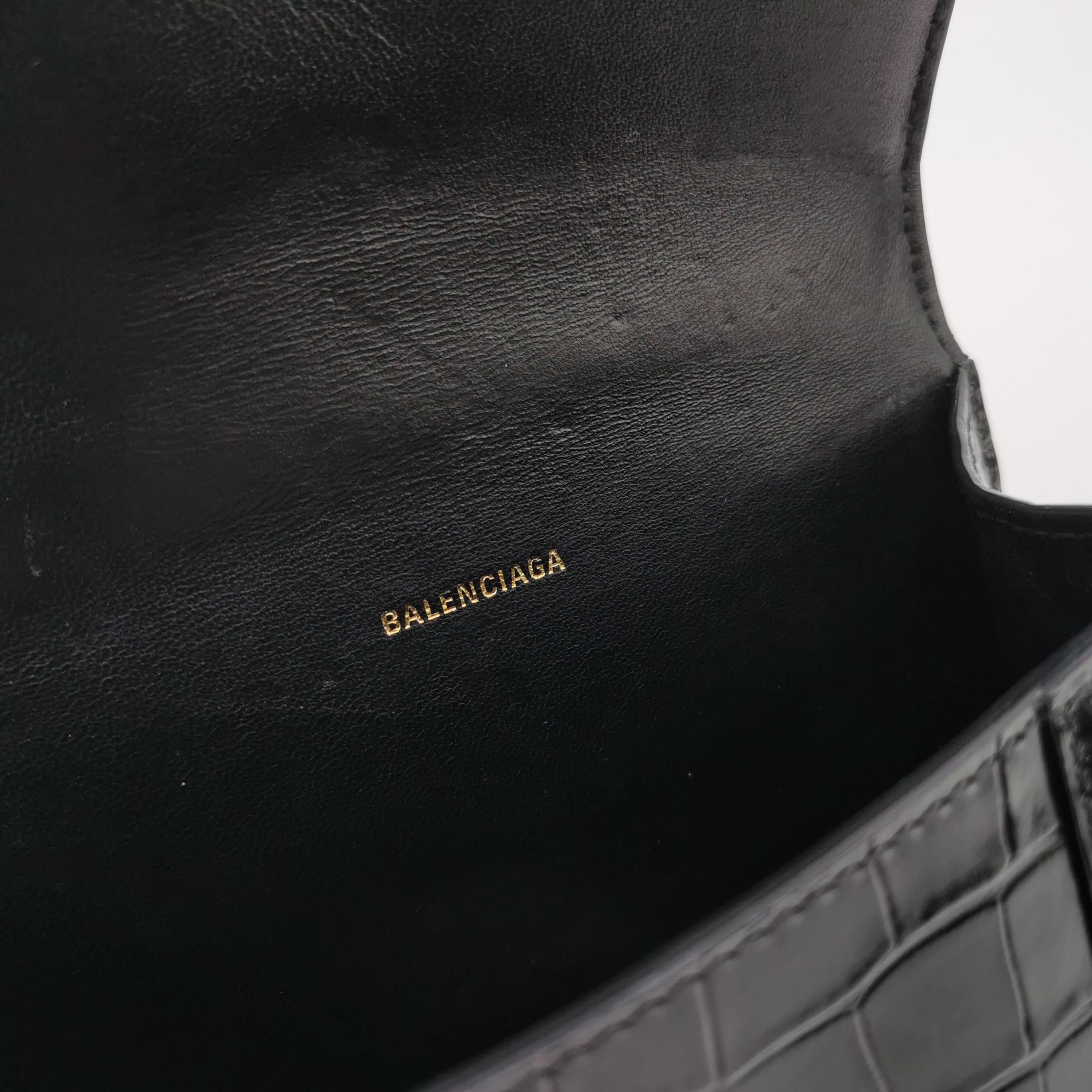 Balenciaga Hourglass Top Handle Bag Crocodile Embossed Leather XS — photo 8 of 15