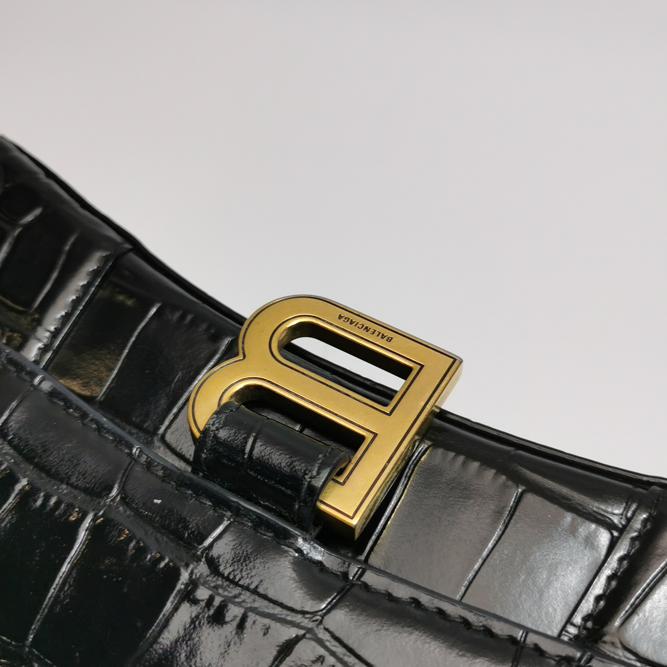 Balenciaga Hourglass Top Handle Bag Crocodile Embossed Leather XS — photo 9 of 15