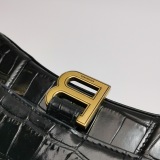 Balenciaga Hourglass Top Handle Bag Crocodile Embossed Leather XS — thumbnail 9