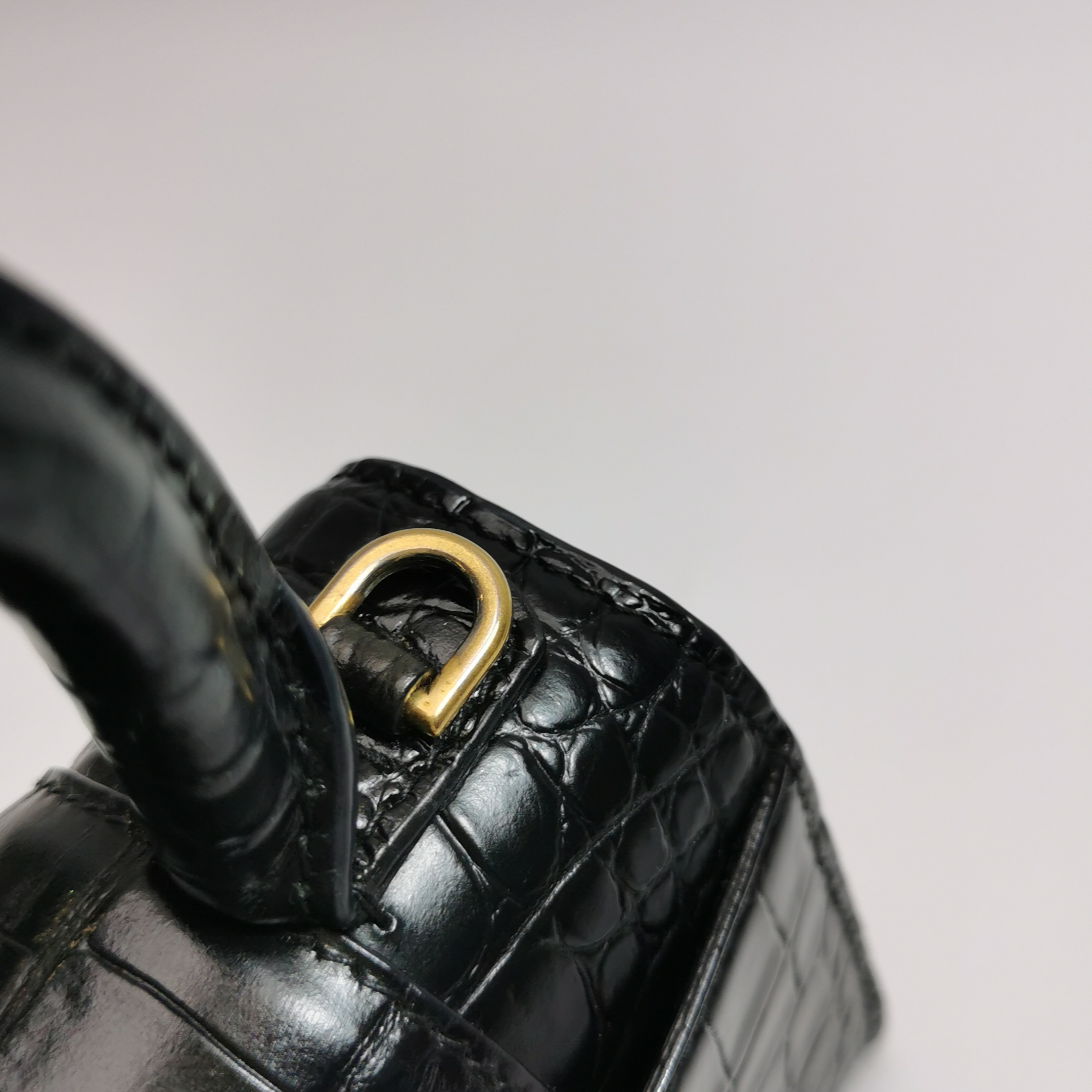 Balenciaga Hourglass Top Handle Bag Crocodile Embossed Leather XS — photo 12 of 15