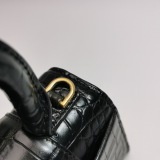 Balenciaga Hourglass Top Handle Bag Crocodile Embossed Leather XS — thumbnail 12