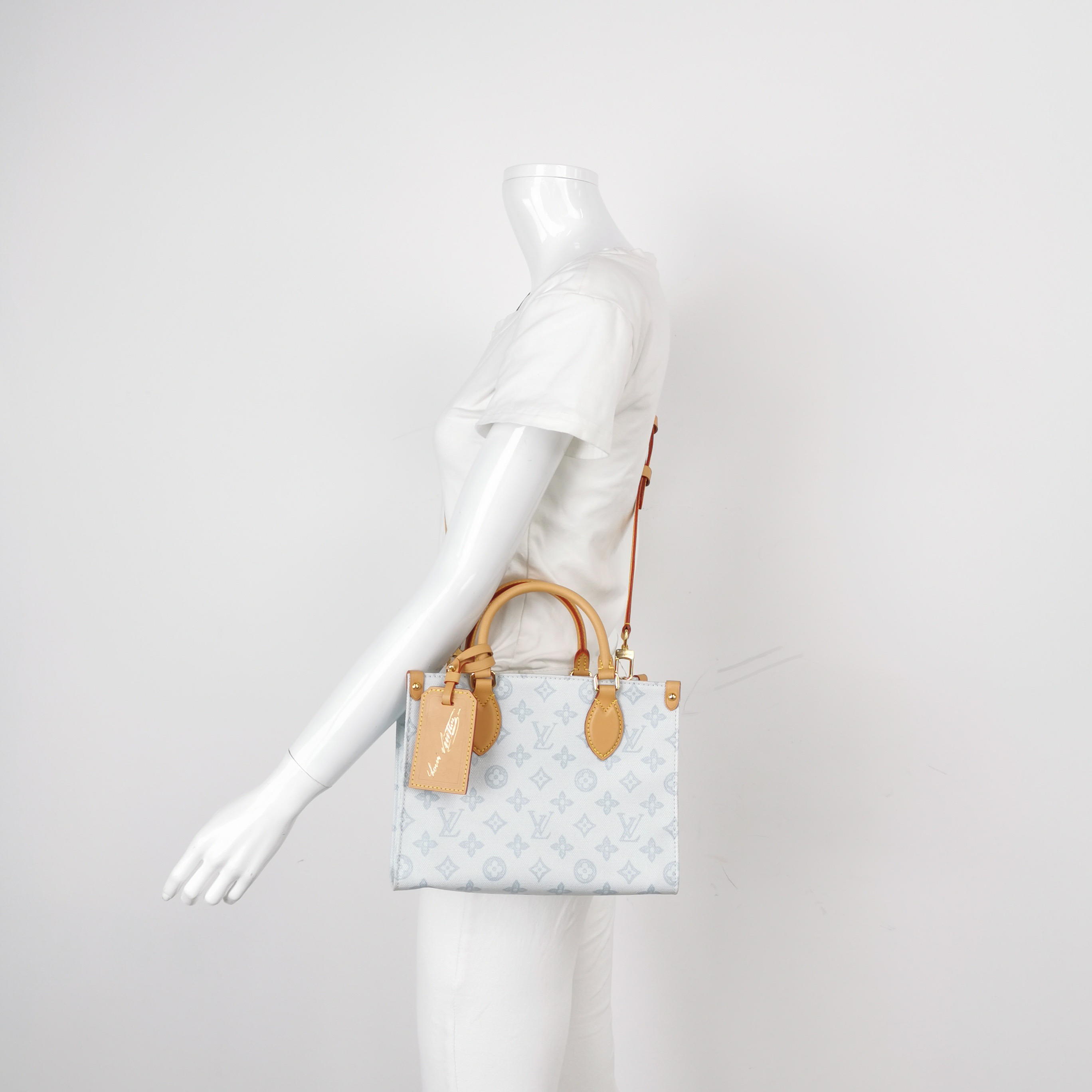 Louis Vuitton(LV) OnTheGo Pm Monogram Coated Canvas Blue — alternate view