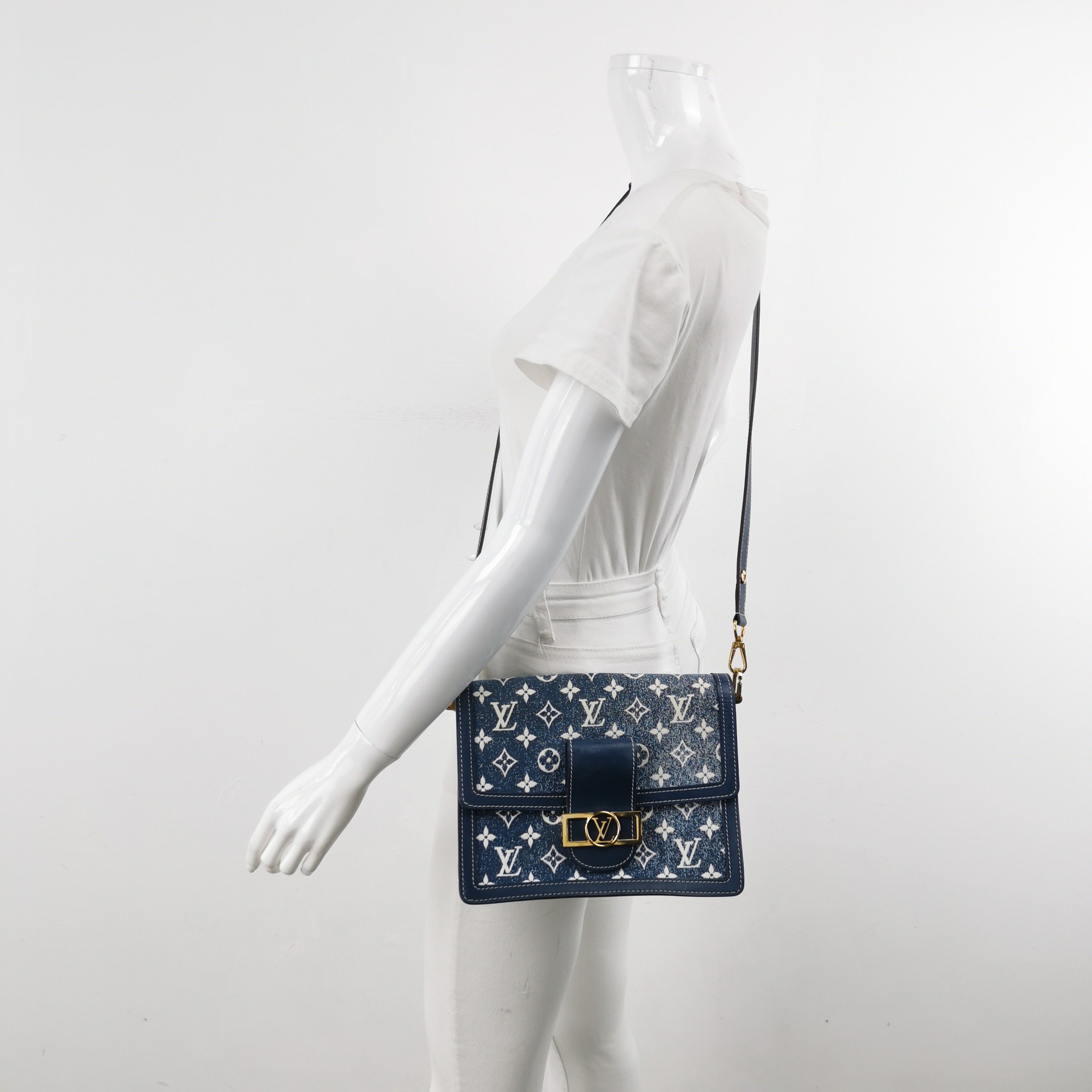 Louis Vuitton(LV) Dauphine Shoulder Bag Monogram Jacquard Denim MM — alternate view