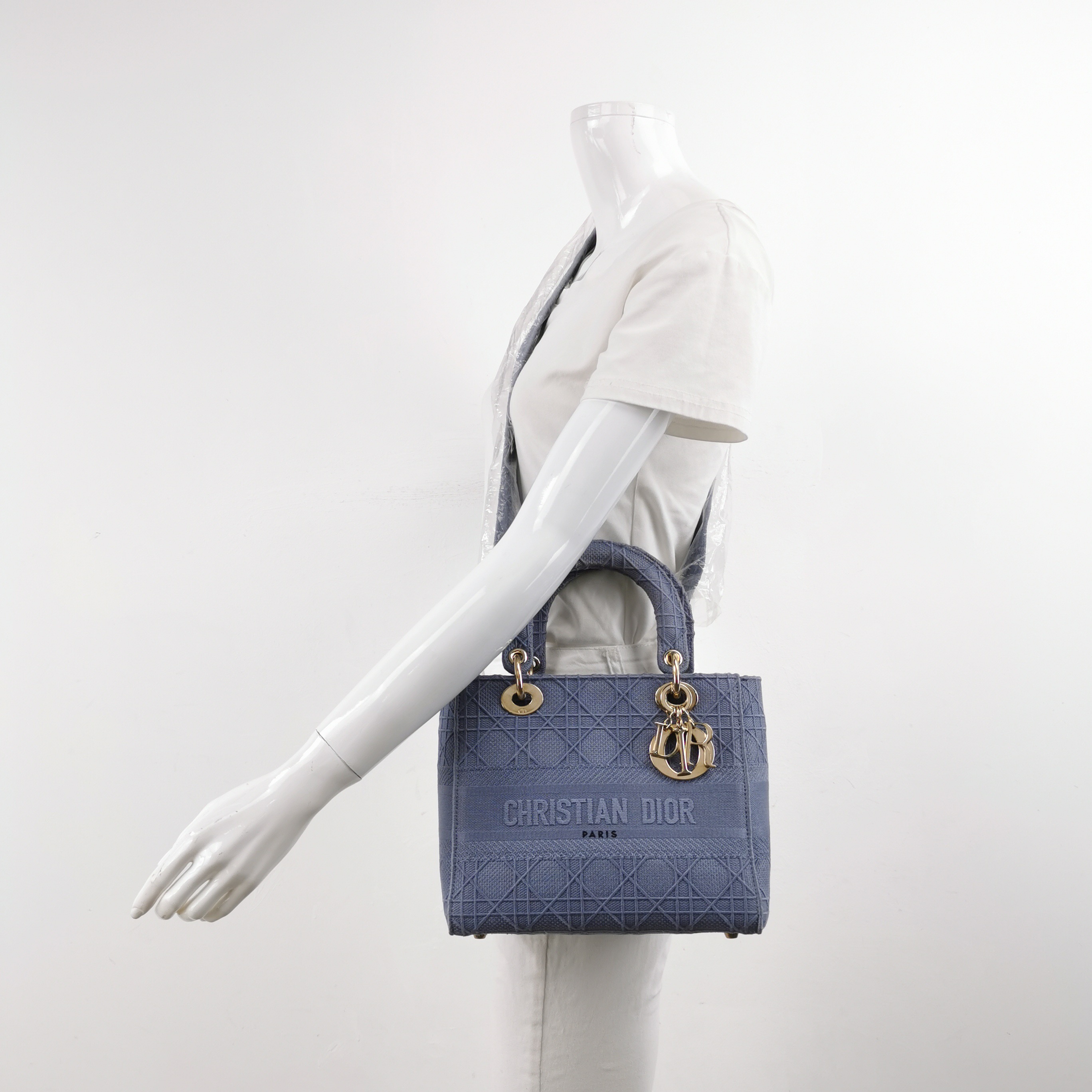 Christian Dior Lady D-Lite Bag Cannage Embroidered Canvas Medium — alternate view