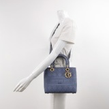 Christian Dior Lady D-Lite Bag Cannage Embroidered Canvas Medium — thumbnail 2