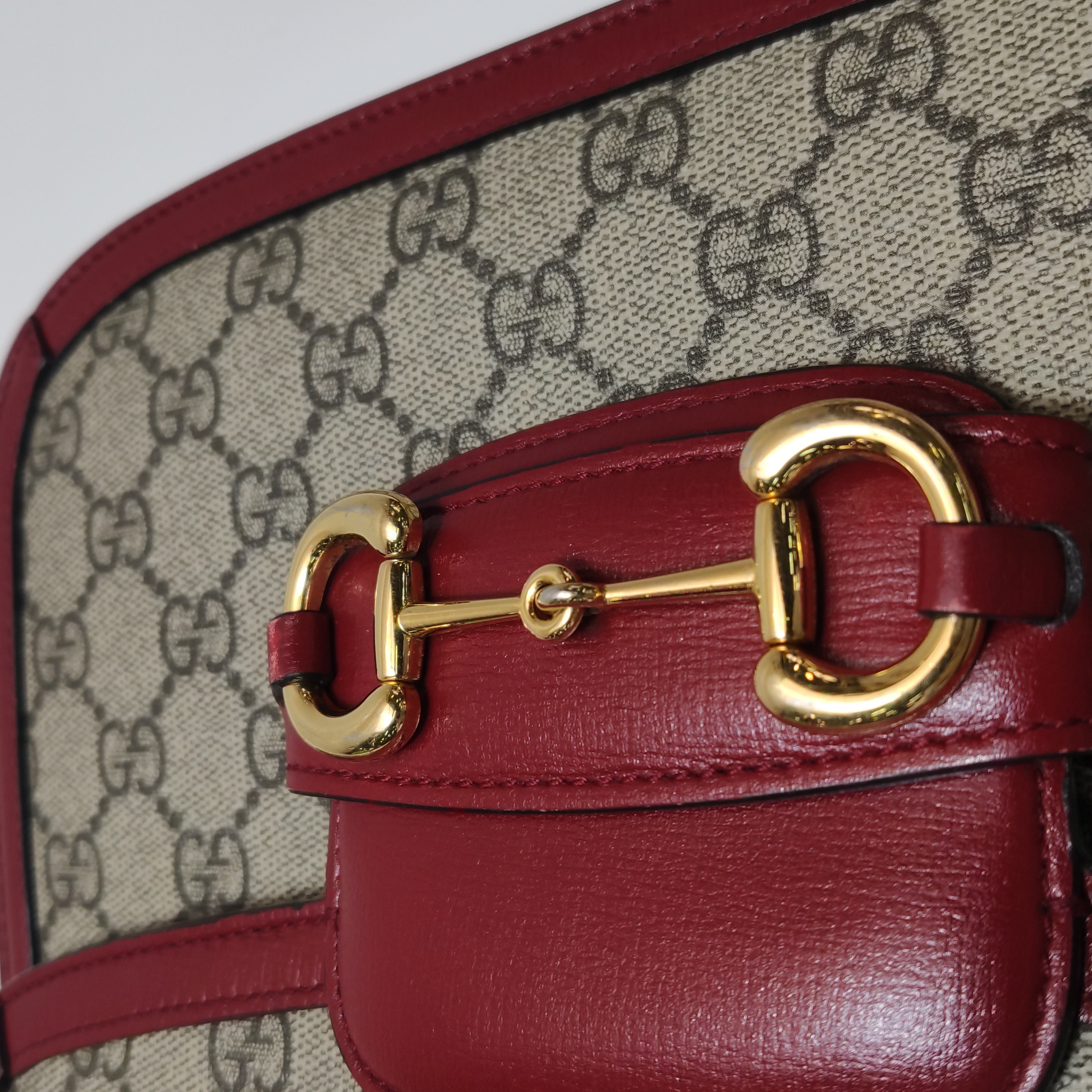 Gucci Horsebit 1955 Shoulder Bag GG Coated Canvas with Leather Small — photo 8 of 11
