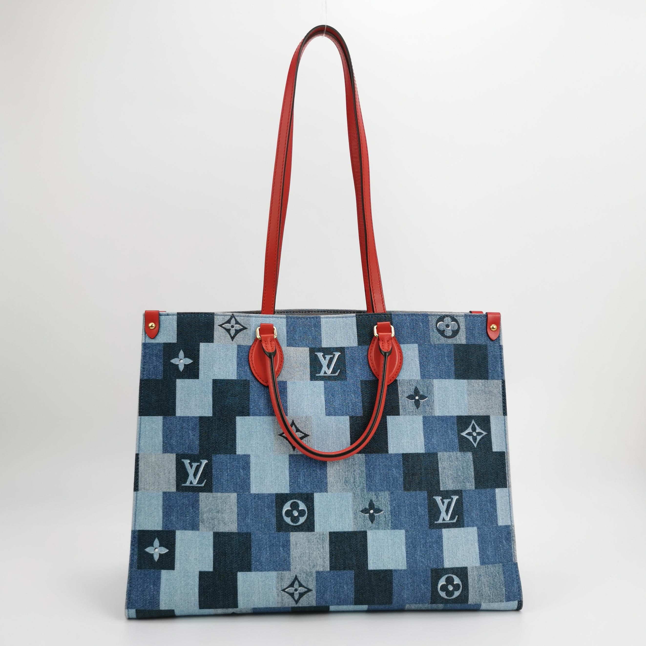 Louis Vuitton(LV) OnTheGo Tote Damier and Monogram Patchwork Denim GM — photo 3 of 16