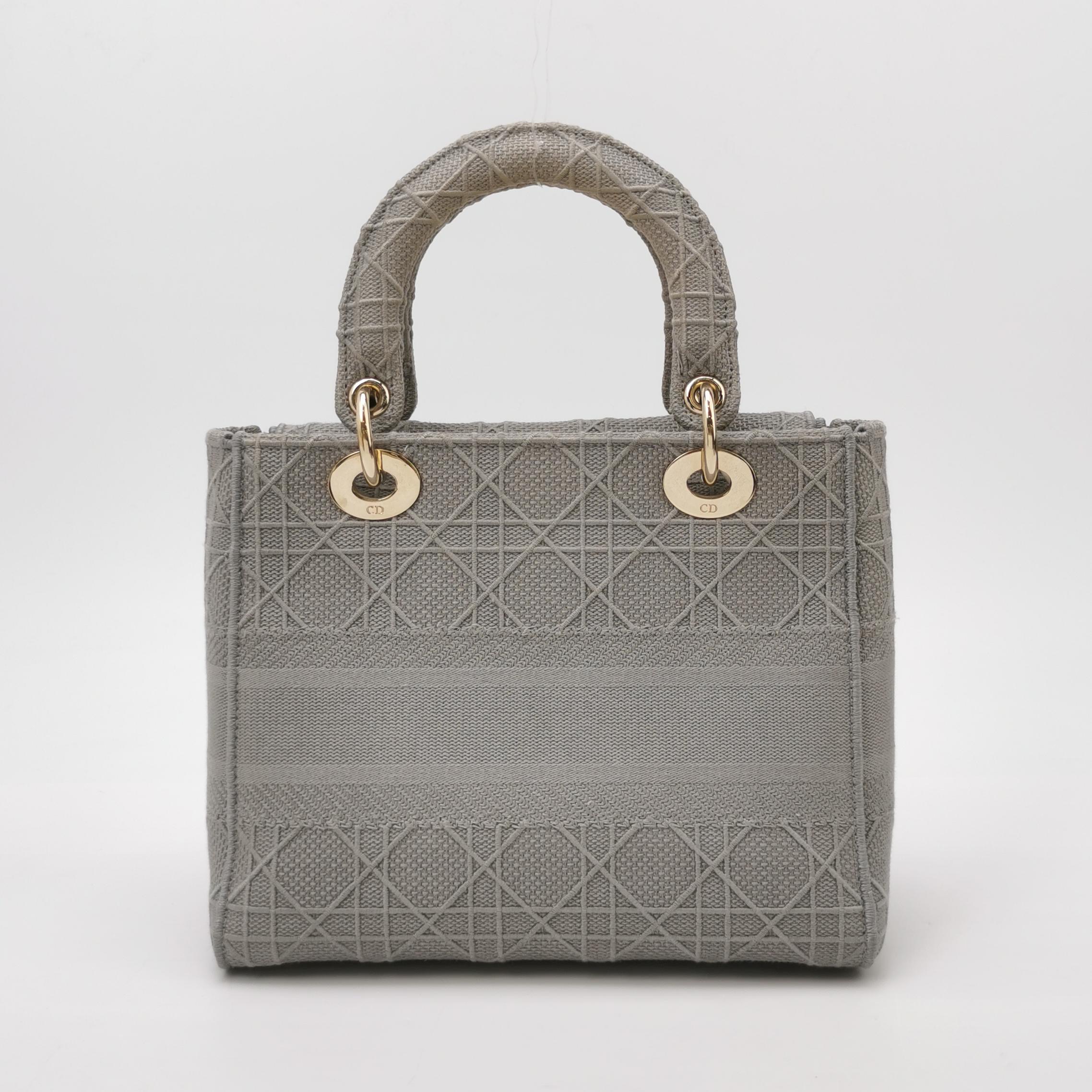 Christian Dior Lady D-Lite Bag Cannage Embroidered Canvas Medium — photo 3 of 14