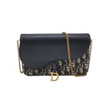 Christian Dior Saddle Chain Wallet Oblique Canvas — thumbnail 1