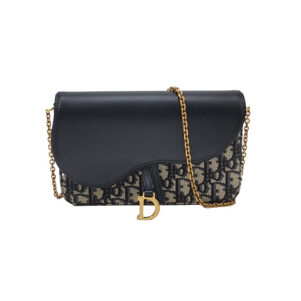 Christian Dior Saddle Chain Wallet Oblique Canvas — pre-owned, Vierlot