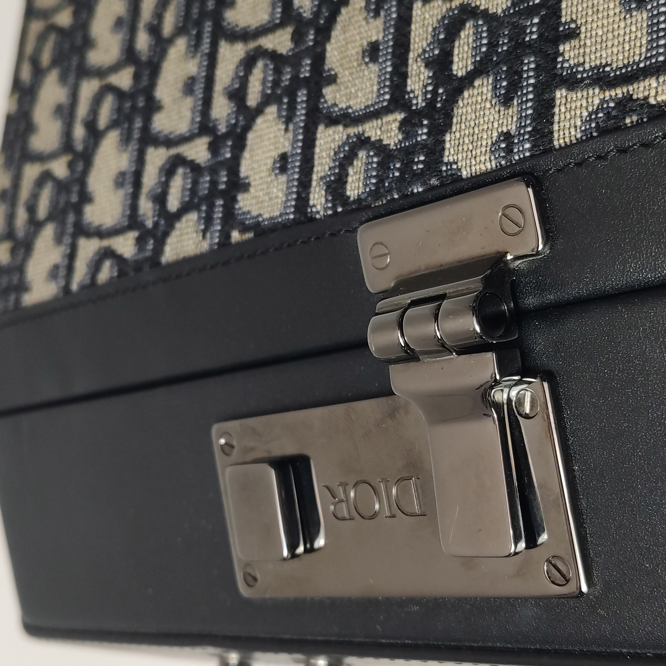 Dior Top Handle Clasp Lock Bag Oblique Canvas and Leather — photo 11 of 25