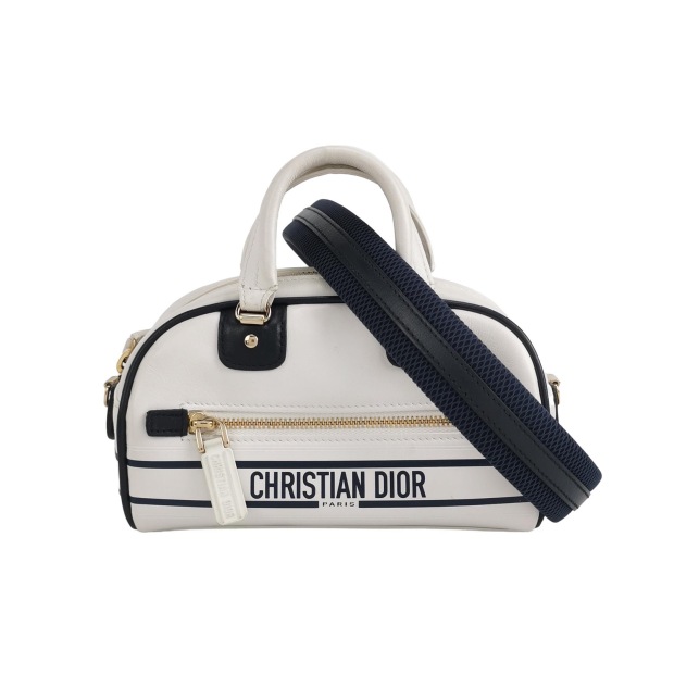 Christian Dior Vibe Zip Bowling Bag Leather Mini — pre-owned, Vierlot