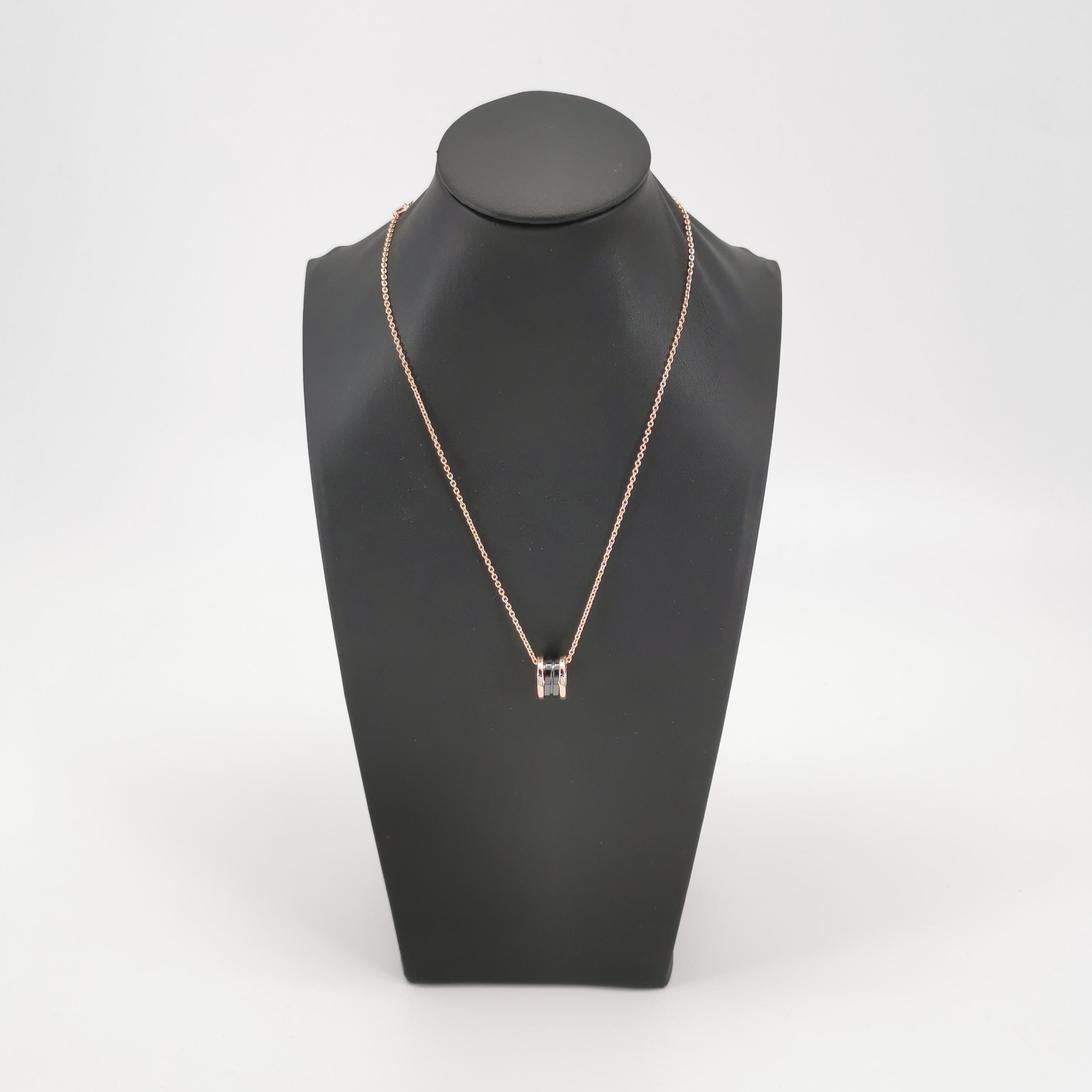 Bvlgari B.Zero1 Pendant Necklace 18K Rose Gold and Ceramic — alternate view