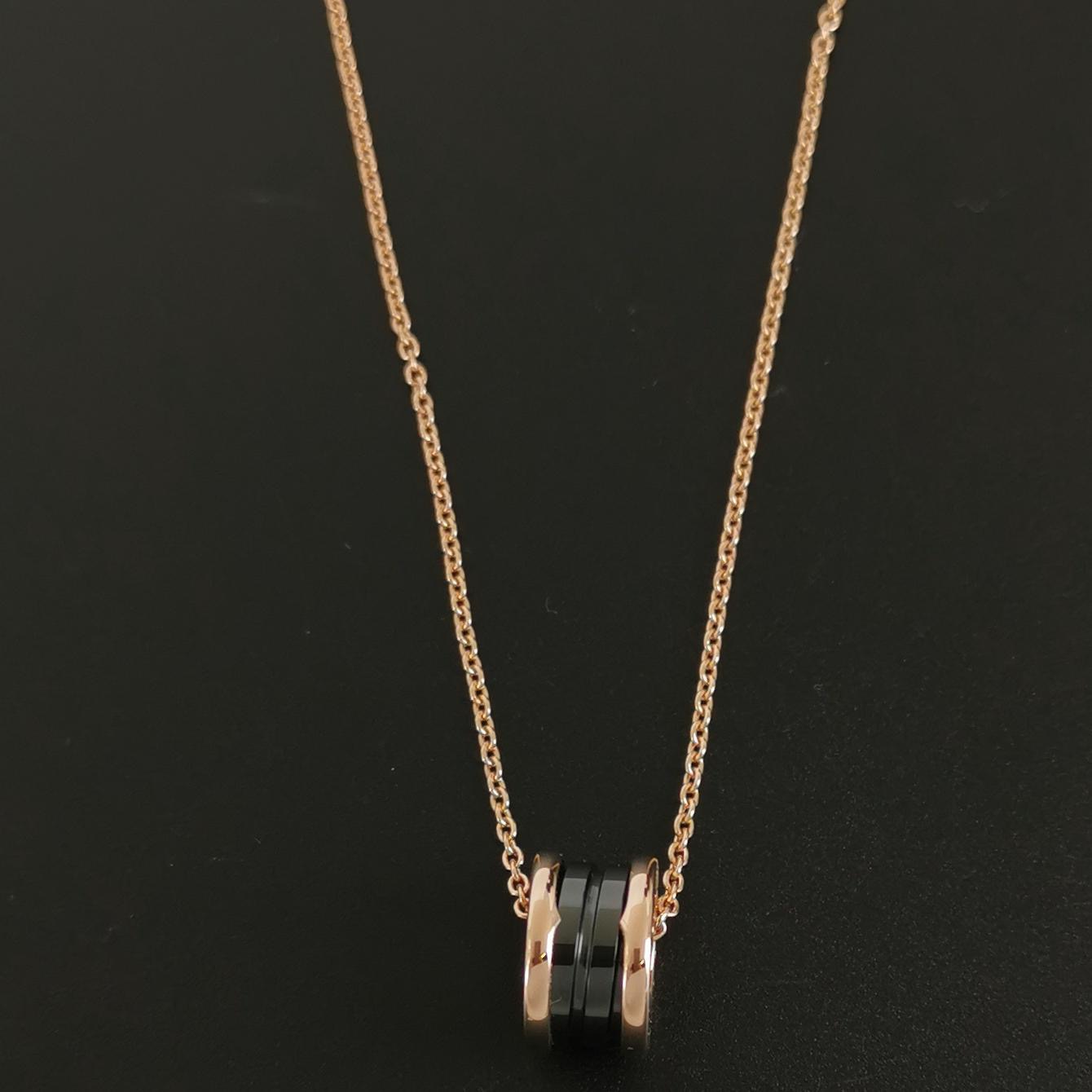 Bvlgari B.Zero1 Pendant Necklace 18K Rose Gold and Ceramic — photo 4 of 6
