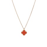 Van Cleef & Arpels Sweet Alhambra Pendant Necklace 18K Rose Gold and Carnelian — thumbnail 1
