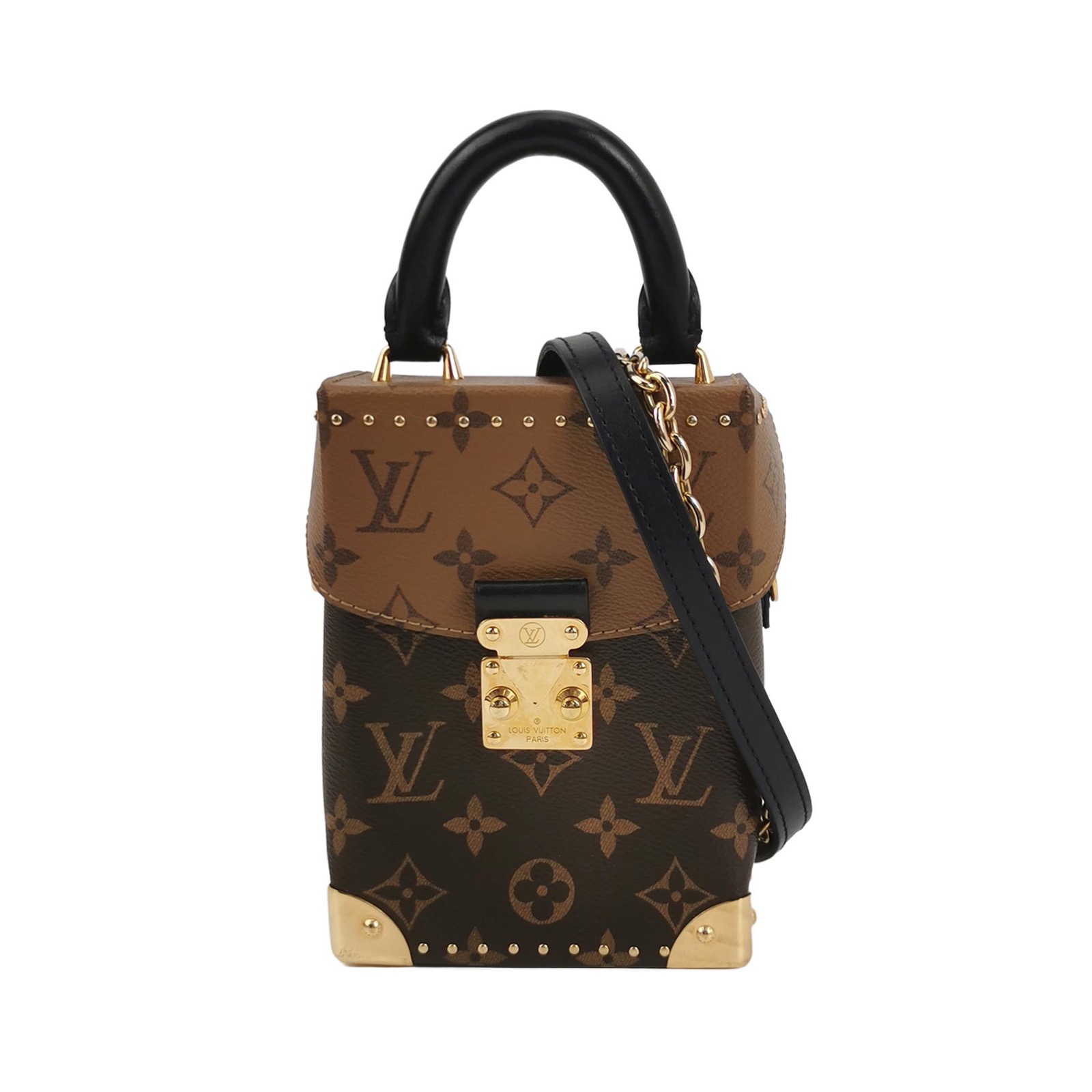 Louis Vuitton(LV) Camera Box NM Handbag Studded Reverse Monogram Canvas