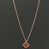 Van Cleef & Arpels Sweet Alhambra Pendant Necklace 18K Rose Gold and Carnelian — thumbnail 6