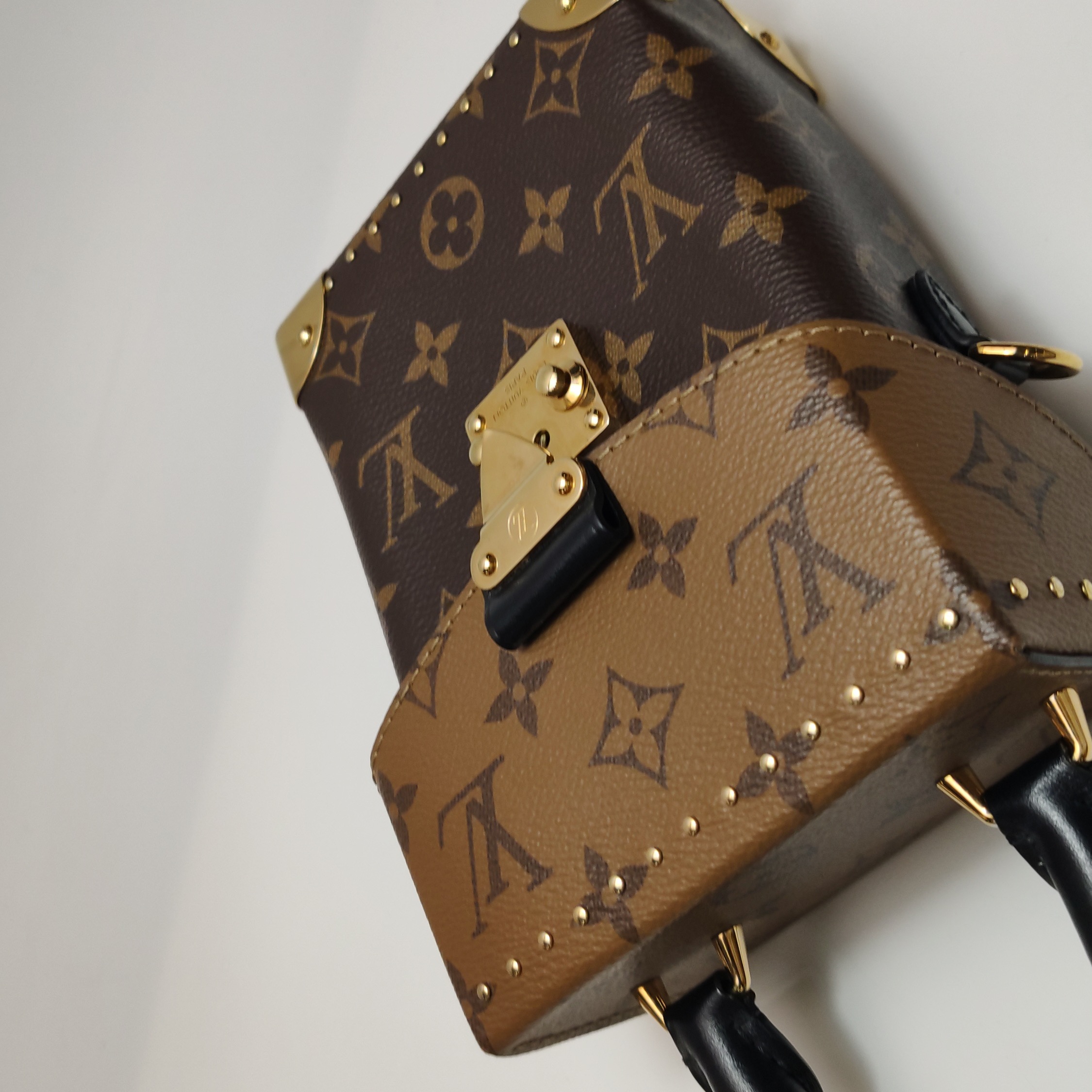 Louis Vuitton(LV) Camera Box NM Handbag Studded Reverse Monogram Canvas