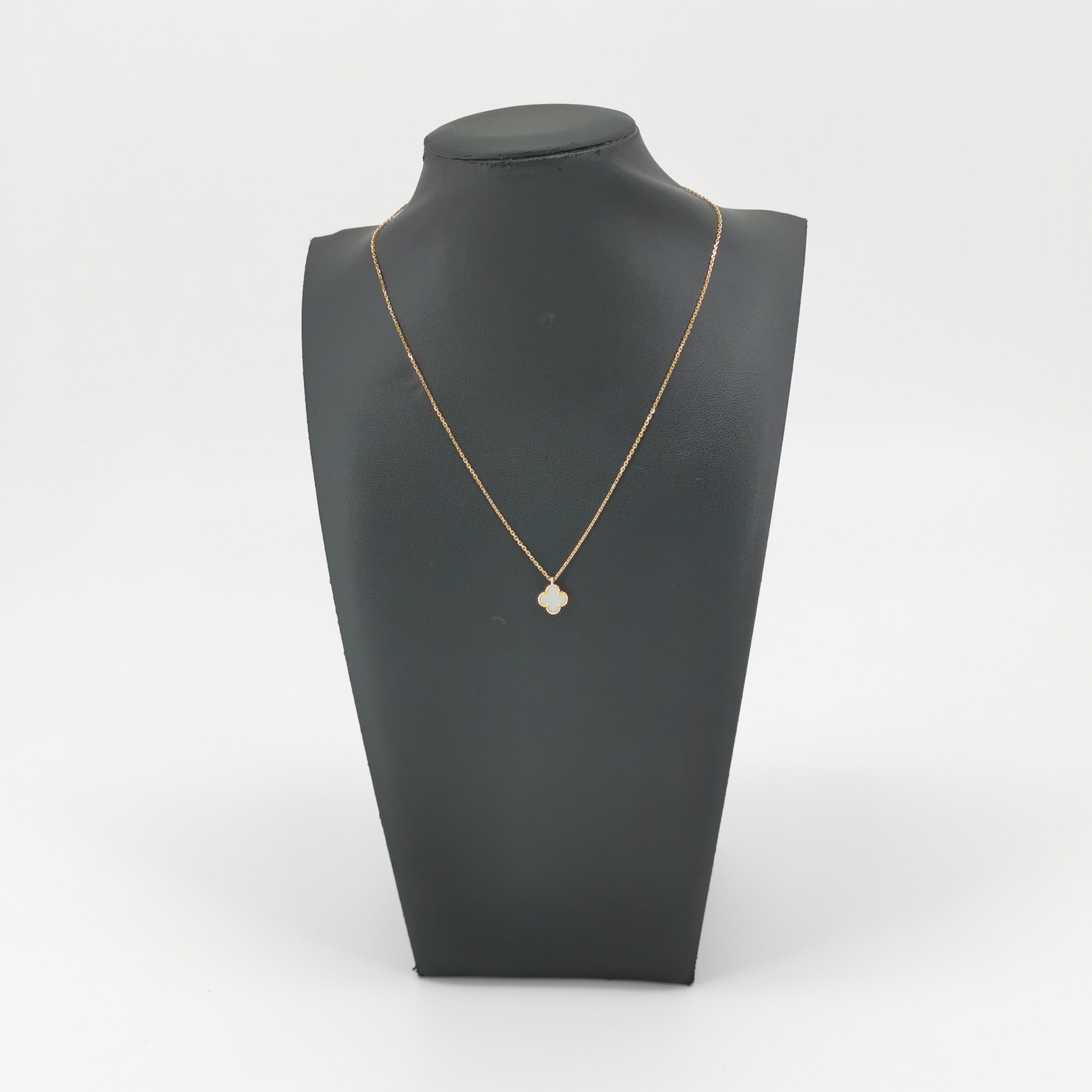 Van Cleef & Arpels Sweet Alhambra Pendant Necklace 18K Yellow Gold and Mother of Pearl — alternate view