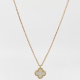 Van Cleef & Arpels Sweet Alhambra Pendant Necklace 18K Yellow Gold and Mother of Pearl — thumbnail 3