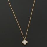 Van Cleef & Arpels Sweet Alhambra Pendant Necklace 18K Yellow Gold and Mother of Pearl — thumbnail 4