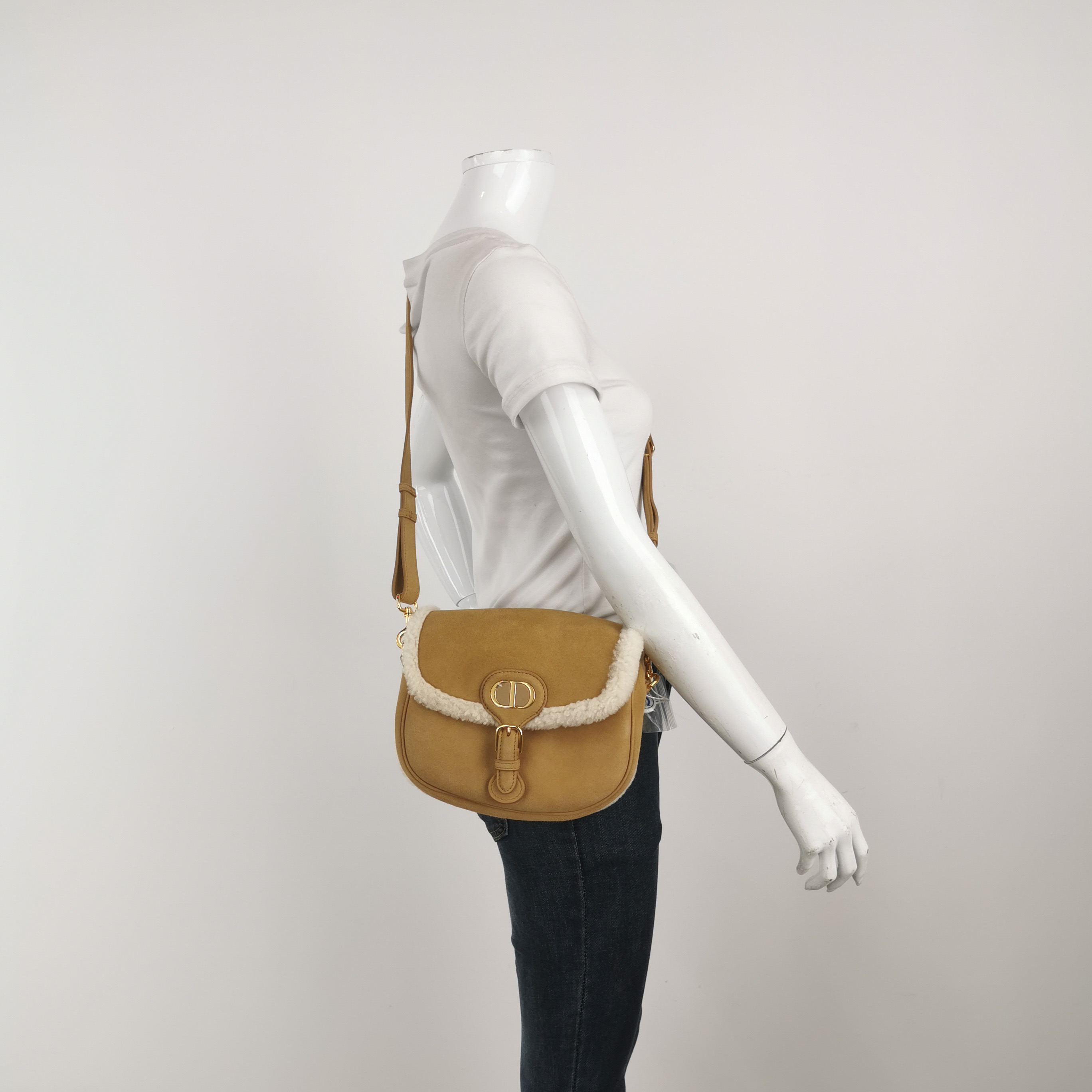 Christian Dior Bobby Flap Bag Shearling and Suede Medium — alternate view