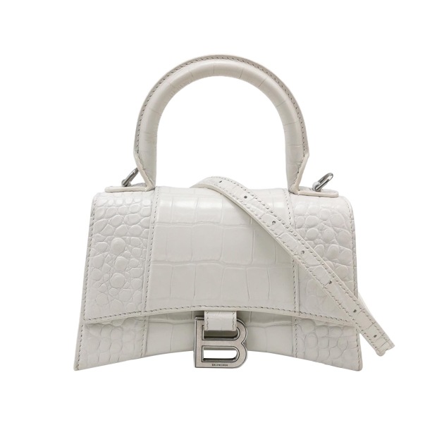 Balenciaga Hourglass Top Handle Bag Crocodile Embossed Leather XS — pre-owned, Vierlot
