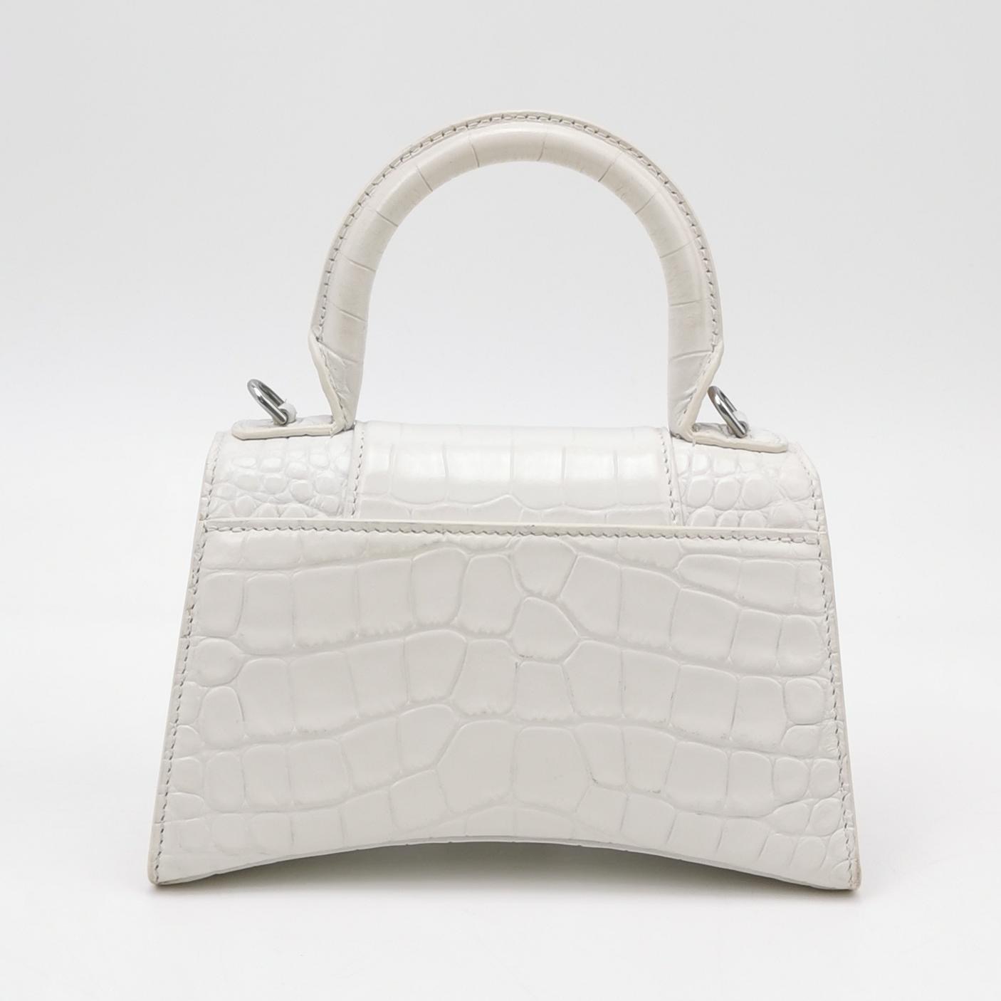 Balenciaga Hourglass Top Handle Bag Crocodile Embossed Leather XS — photo 5 of 13