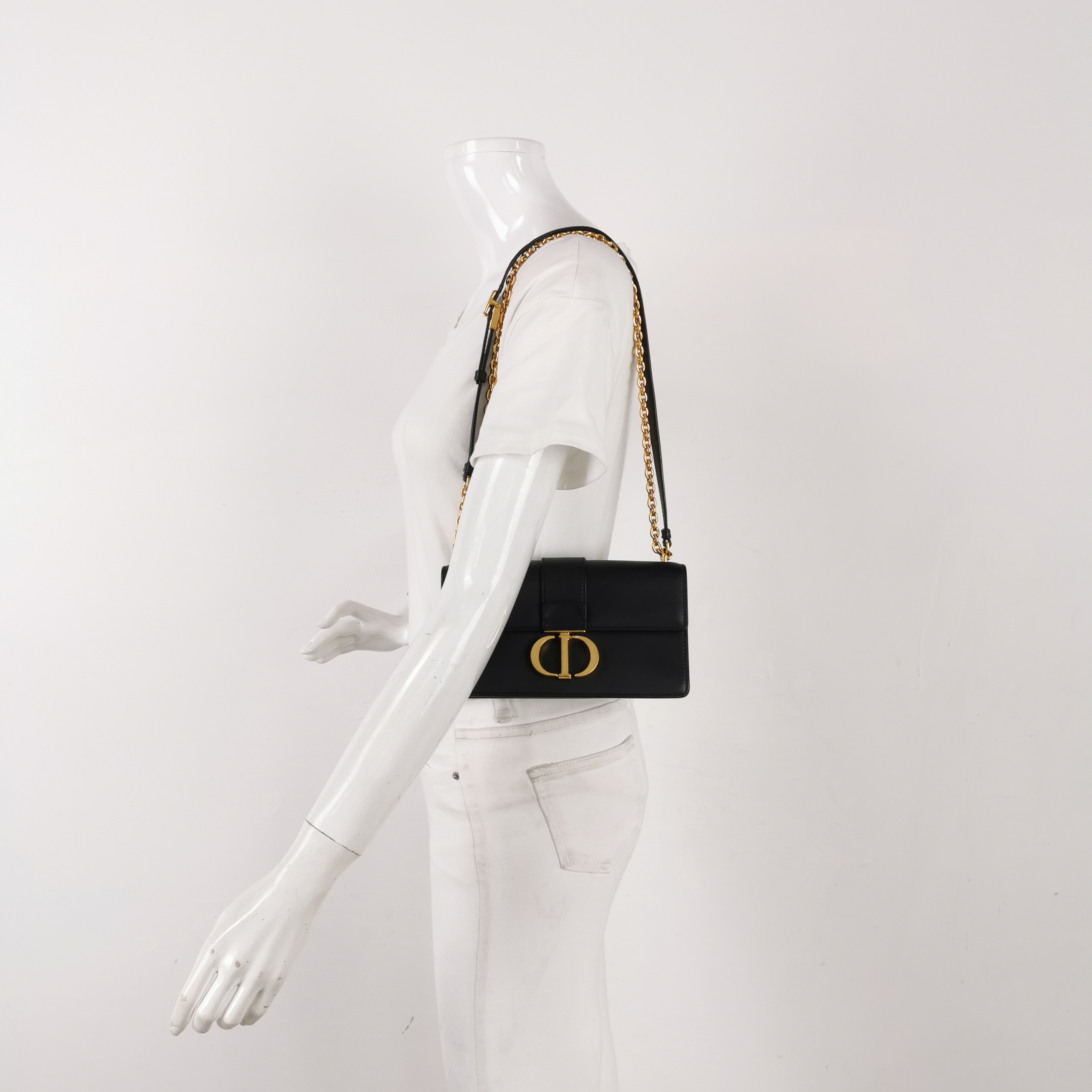 Christian Dior 30 Montaigne Chain Flap Bag Leather East West — alternate view