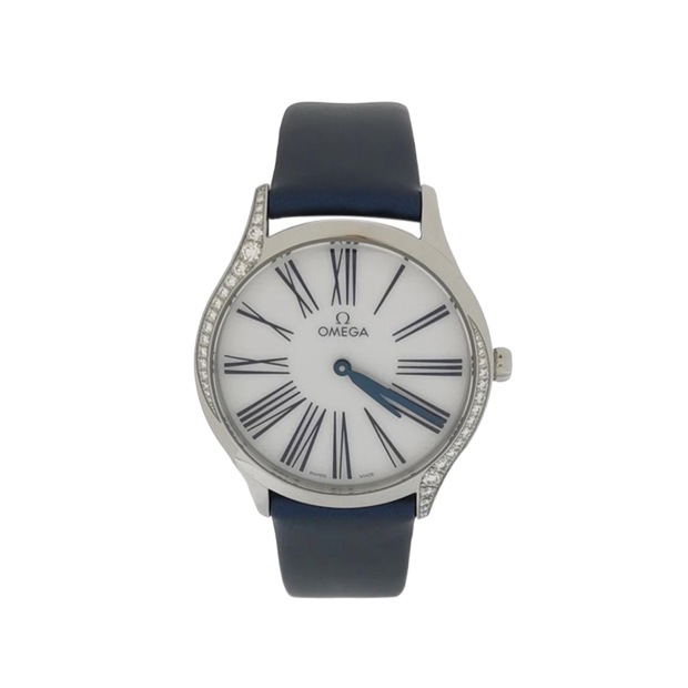 Omega De Ville Tresor Quartz Watch Stainless Steel with Diamond Bezel and Satin 36 — pre-owned, Vierlot