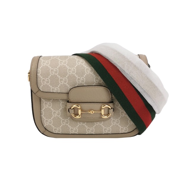 Gucci Horsebit 1955 Shoulder Bag GG Coated Canvas with Leather Mini — pre-owned, Vierlot