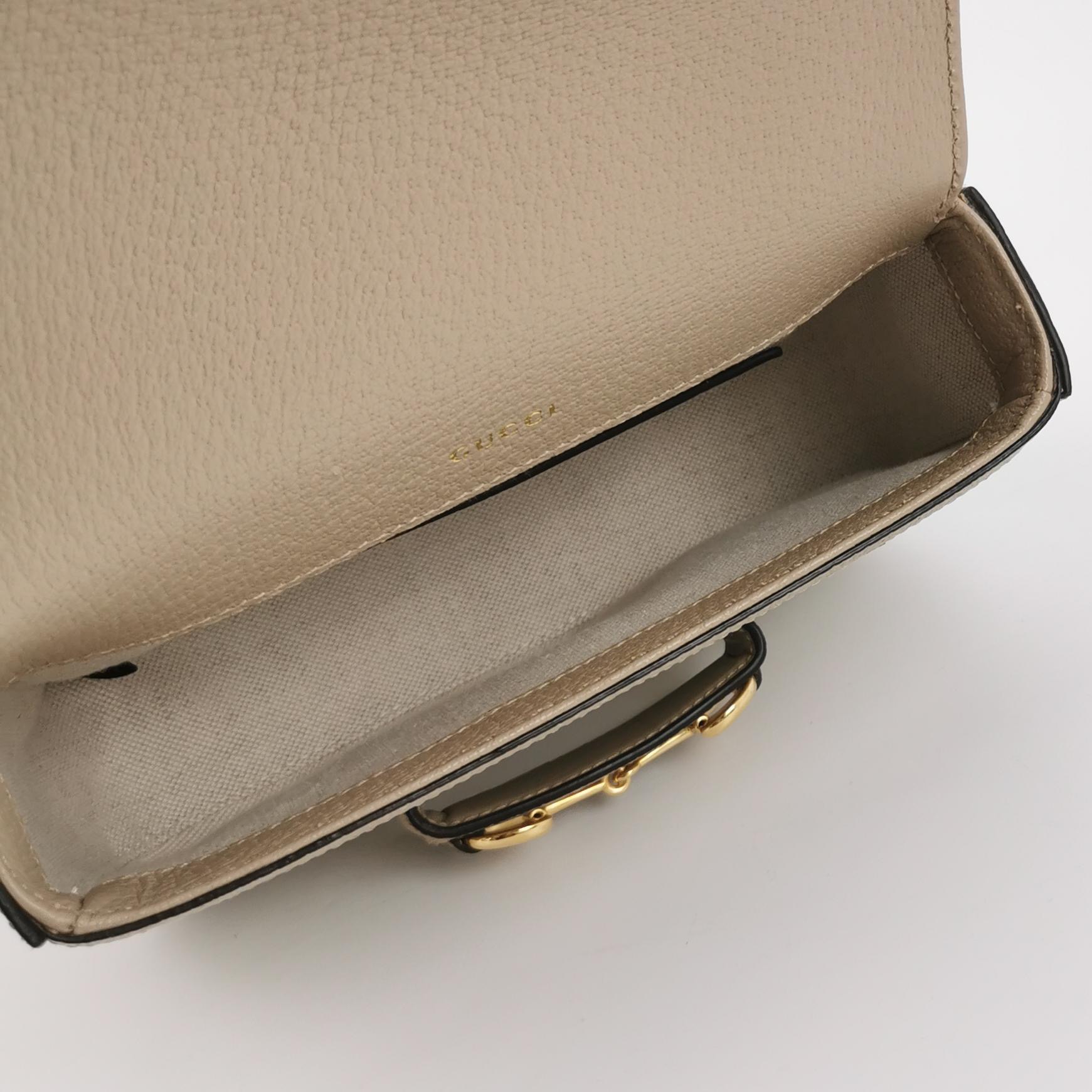 Gucci Horsebit 1955 Shoulder Bag GG Coated Canvas with Leather Mini