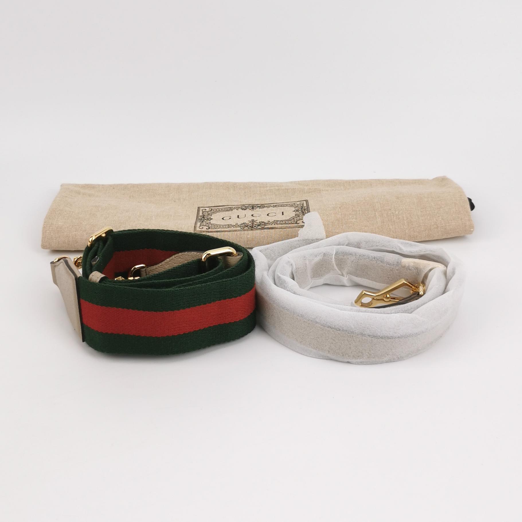 Gucci Horsebit 1955 Shoulder Bag GG Coated Canvas with Leather Mini