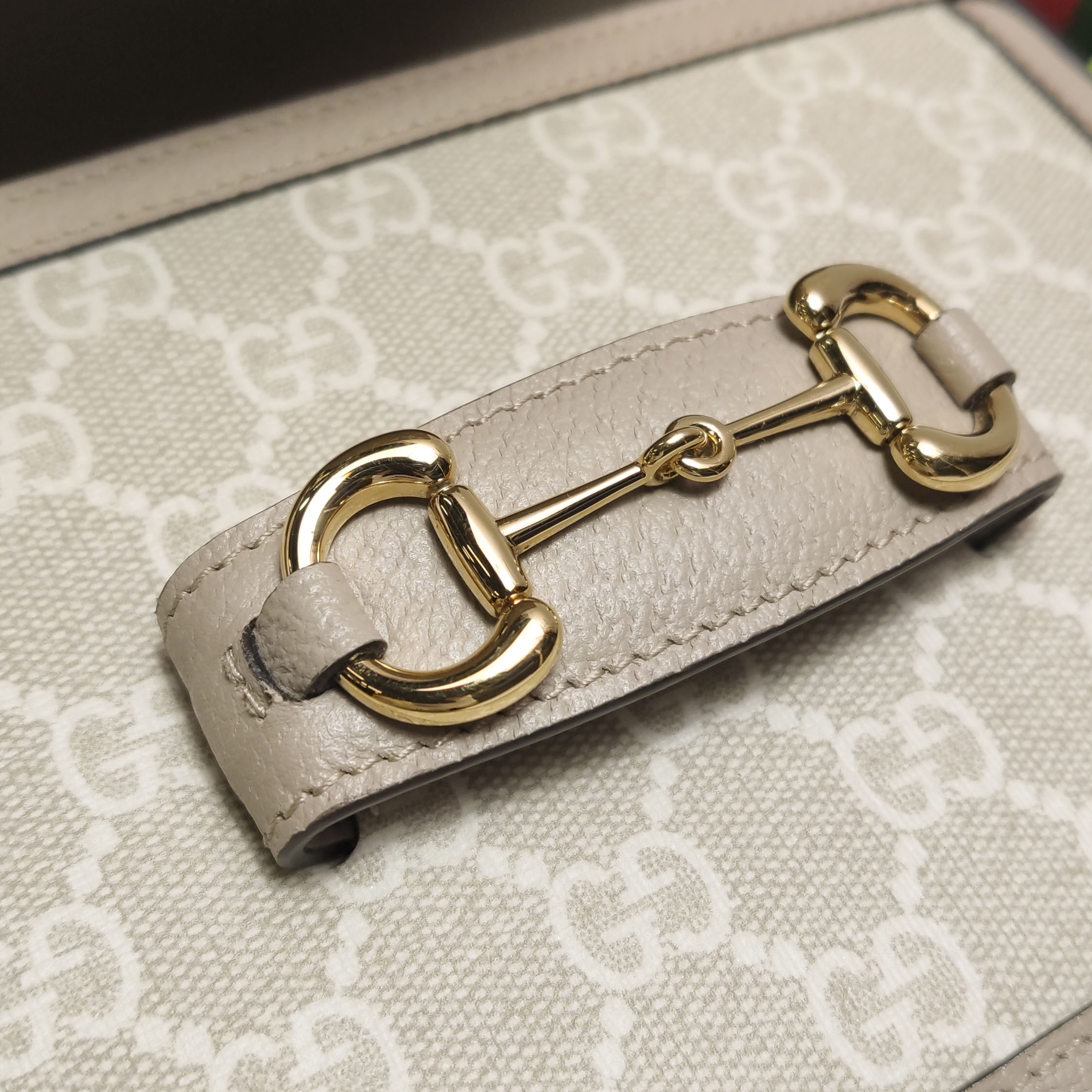 Gucci Horsebit 1955 Shoulder Bag GG Coated Canvas with Leather Mini