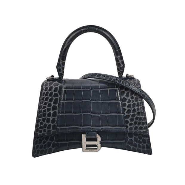 Balenciaga Hourglass Top Handle Bag Crocodile Embossed Leather Small — pre-owned, Vierlot