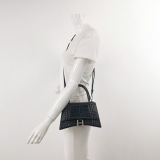 Balenciaga Hourglass Top Handle Bag Crocodile Embossed Leather Small — thumbnail 2