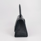 Balenciaga Hourglass Top Handle Bag Crocodile Embossed Leather Small — thumbnail 4