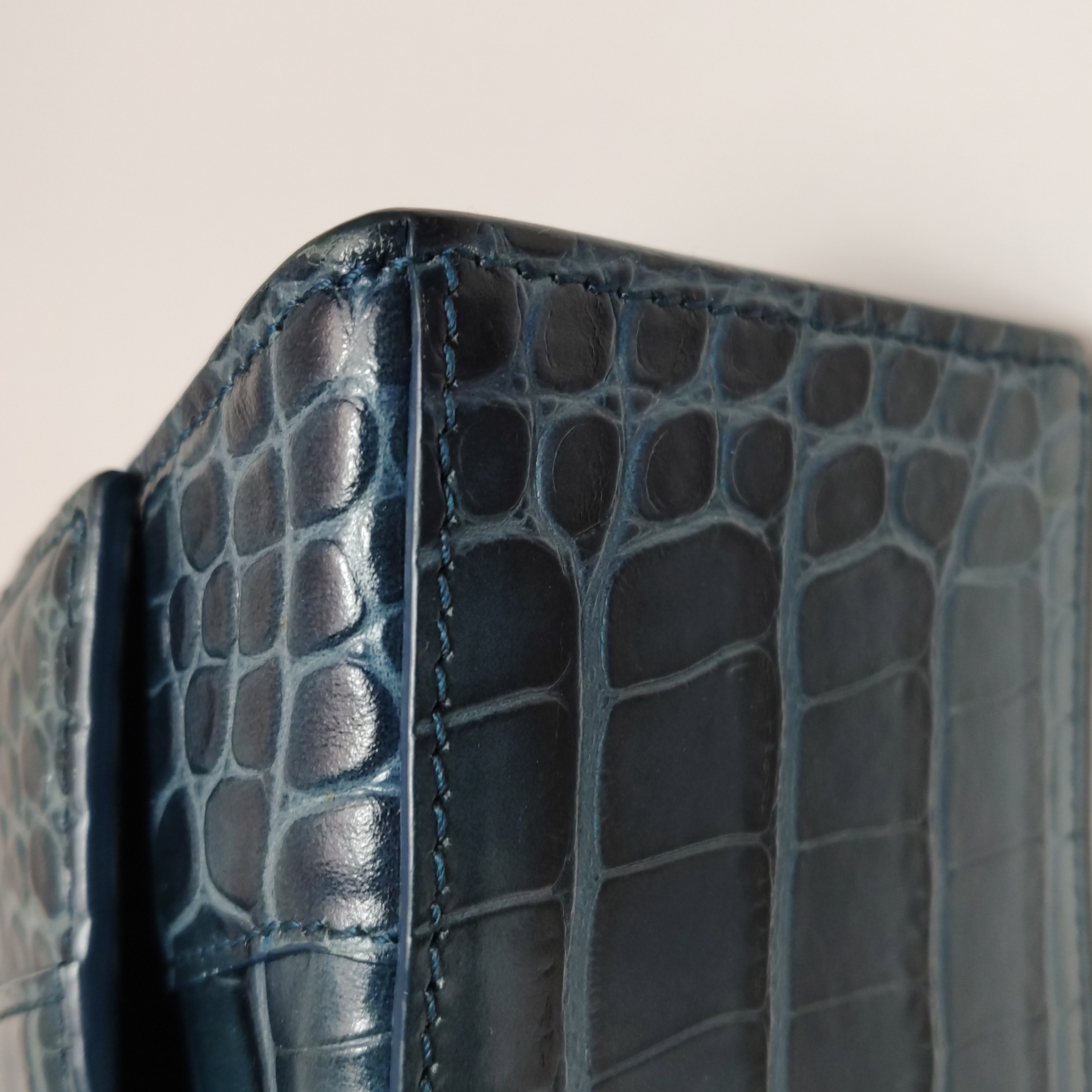 Balenciaga Hourglass Top Handle Bag Crocodile Embossed Leather Small
