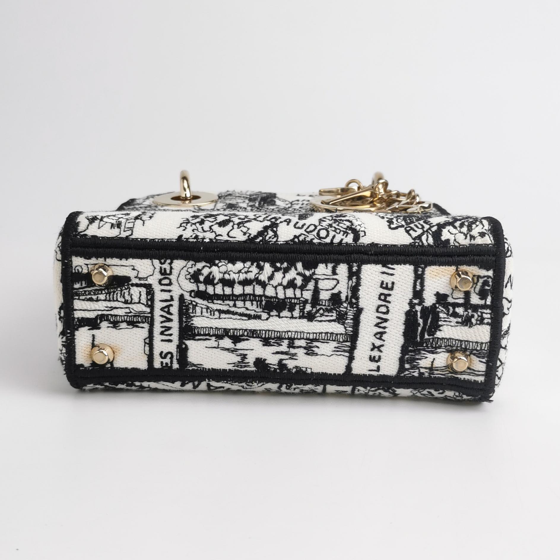 Christian Dior Lady D-Lite Bag Embroidered Canvas Mini — photo 6 of 11