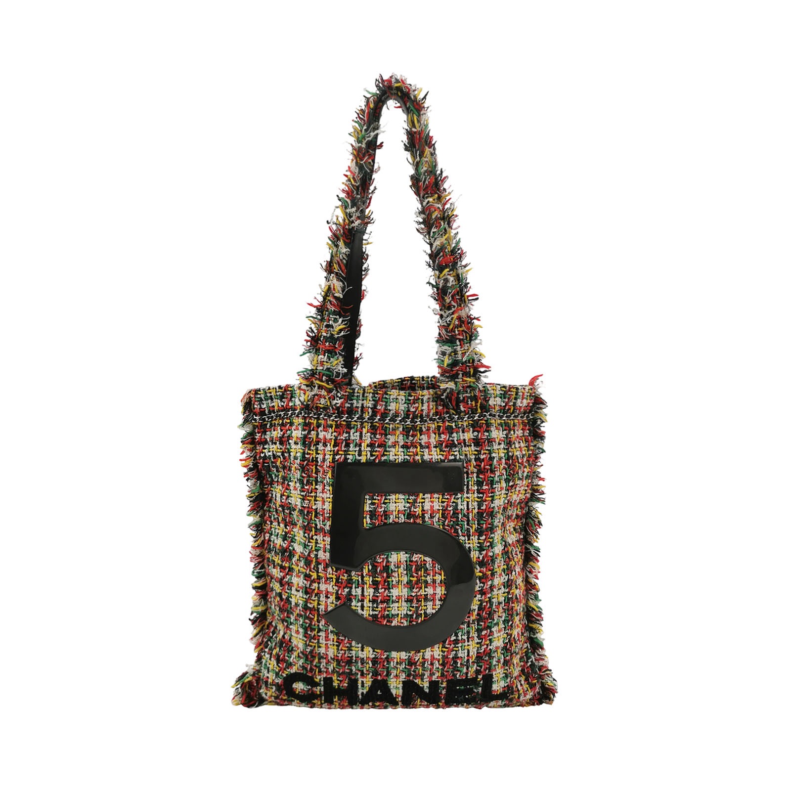 Chanel No 5 Tweed Tote Bag Red Multicolor Shoulder Bag — photo 1 of 14