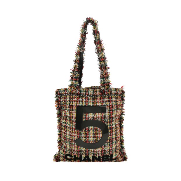 Chanel No 5 Tweed Tote Bag Red Multicolor Shoulder Bag — pre-owned, Vierlot