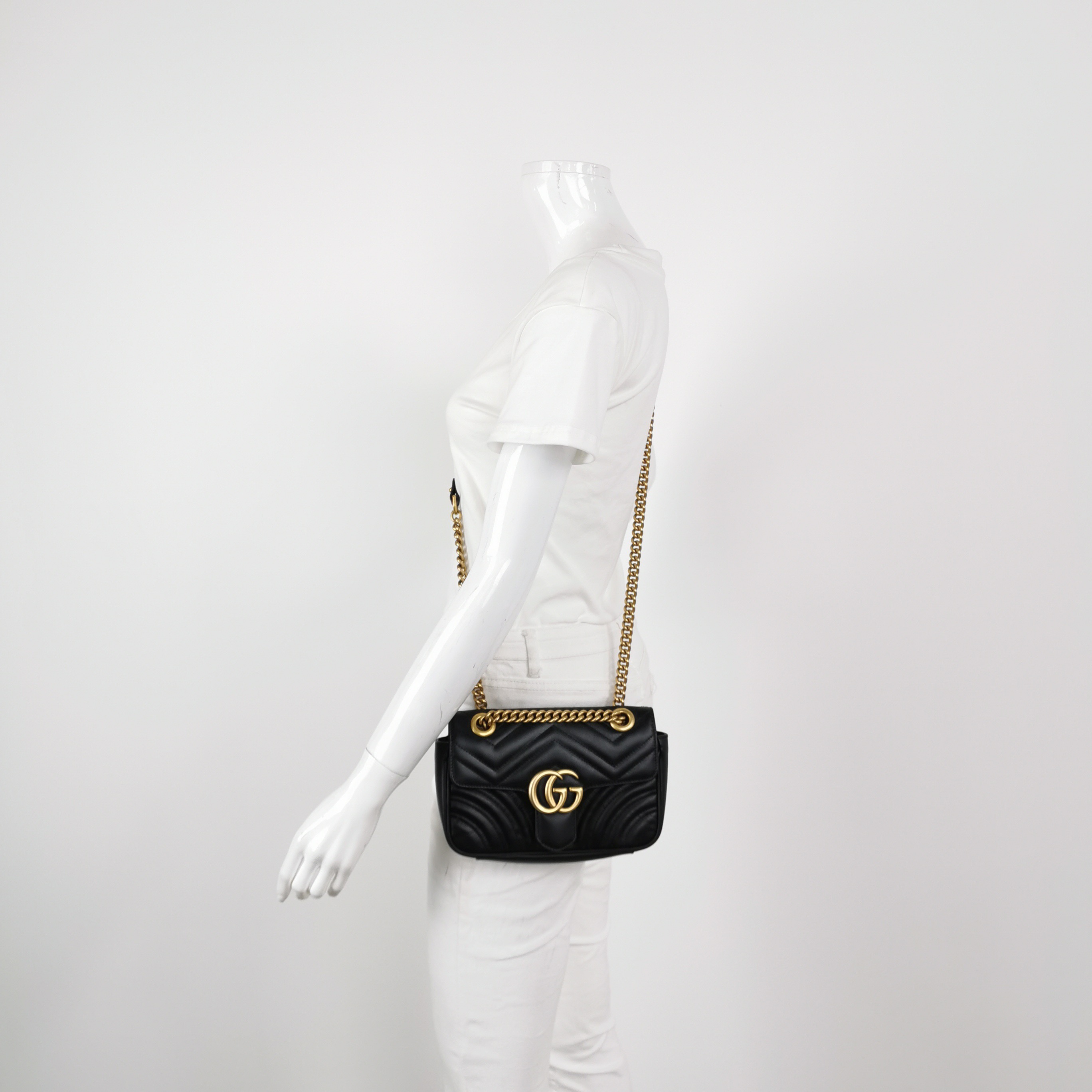 Gucci GG Marmont Flap Bag Matelasse Leather Small — alternate view