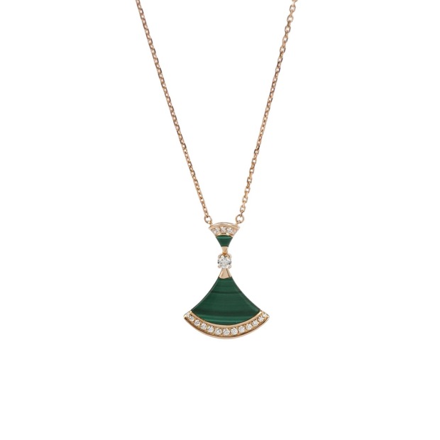 Bvlgari Divas' Dream Pendant Necklace 18K Rose Gold with Malachite and Diamonds Large — pre-owned, Vierlot
