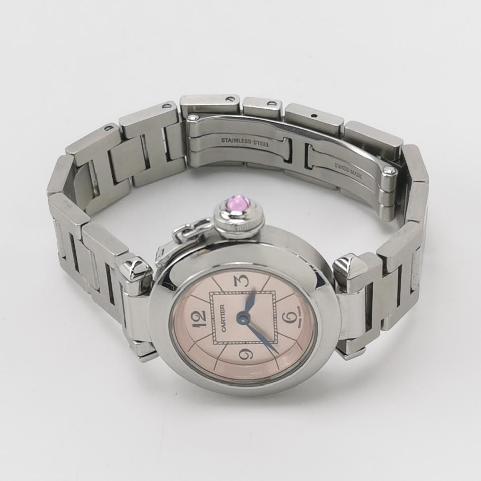 Cartier Miss Pasha Pink Dial Quartz Watch Stainless Steel 27 — alternate view