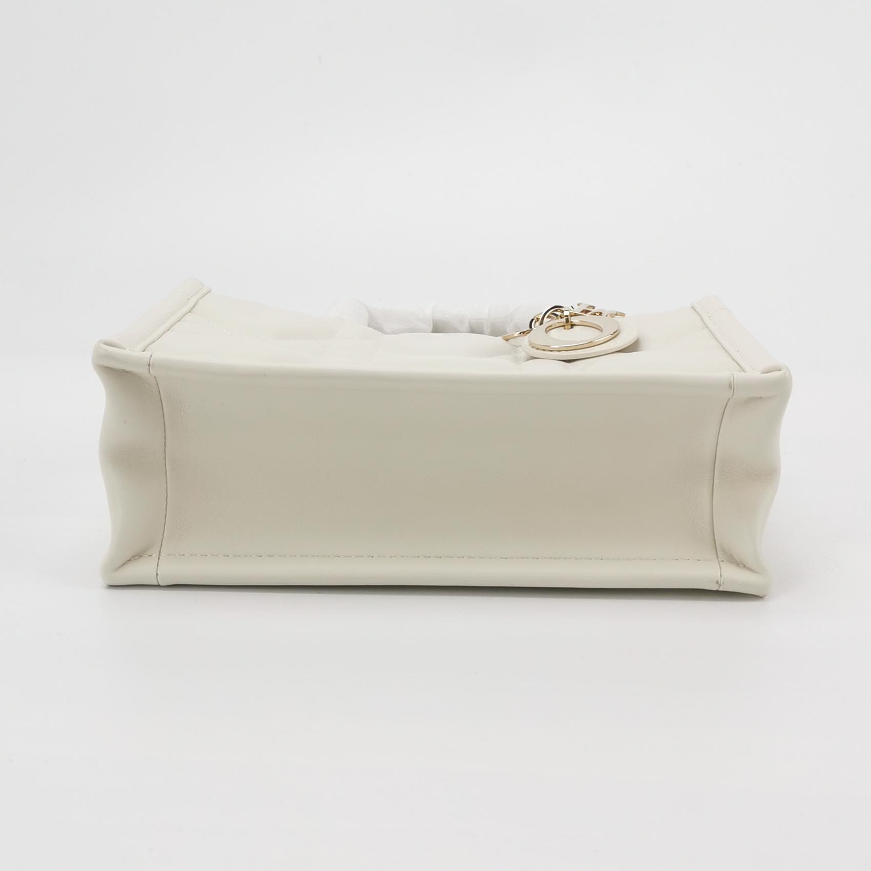 Christian Dior Book Tote with Strap Macrocannage Quilt Calfskin Mini