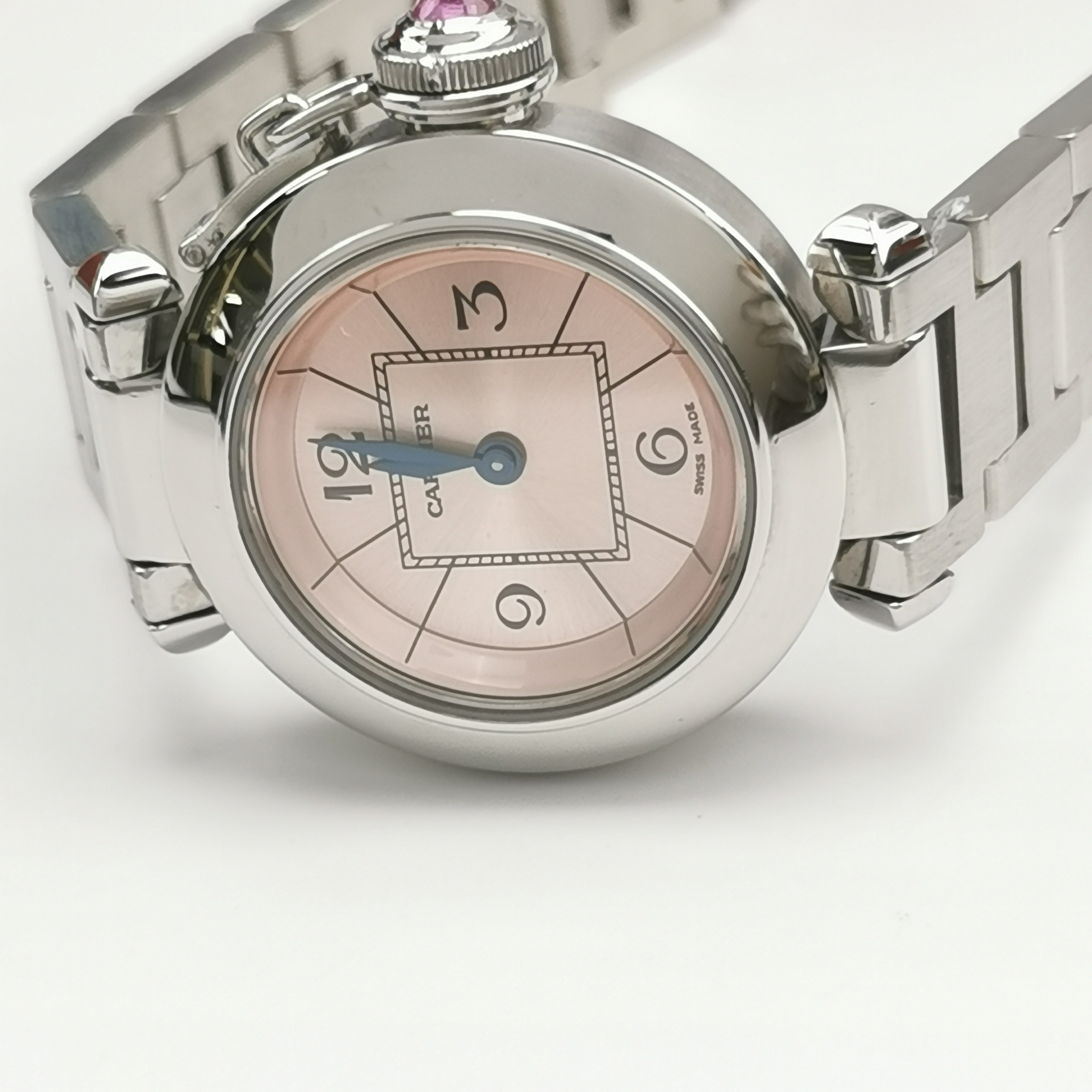 Cartier Miss Pasha Pink Dial Quartz Watch Stainless Steel 27 — photo 6 of 9