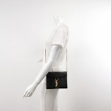 Saint Laurent(LV) Cassandra Chain Shoulder Bag Crocodile Embossed Leather Small — thumbnail 2