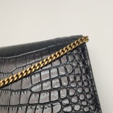 Saint Laurent(LV) Cassandra Chain Shoulder Bag Crocodile Embossed Leather Small — thumbnail 12